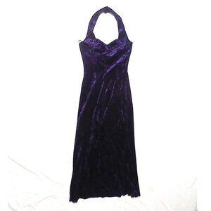 All That Jazz Purple Velvet Maxi Dress Size Small Vintage Y2K Formal Prom Goth